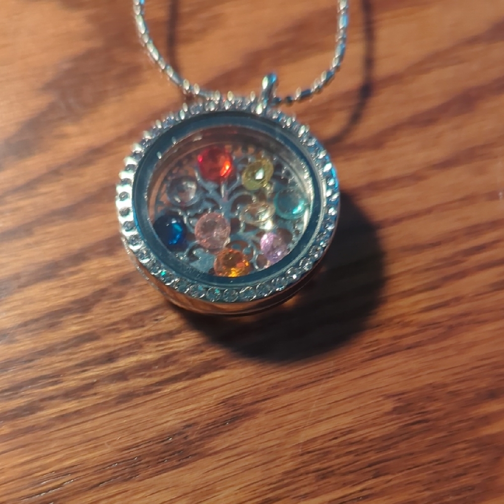 Multicolor Gemstone Silver Pendant Necklace